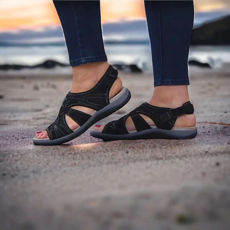 Levoire | Sandales De Confort Ultimes Avec Straps Noir