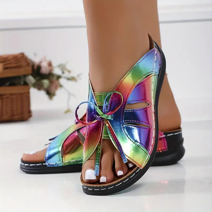 Levoire | Chaussures Orthopédiques À Talons Compensés À Enfiler Sandales D'Été Coloré