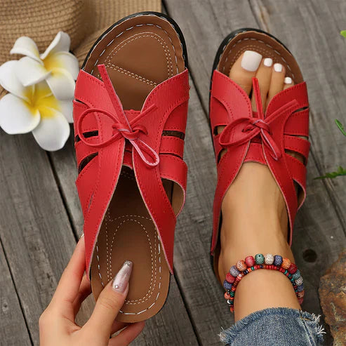 Levoire | Sandalen mit Schleifenknoten Rouge