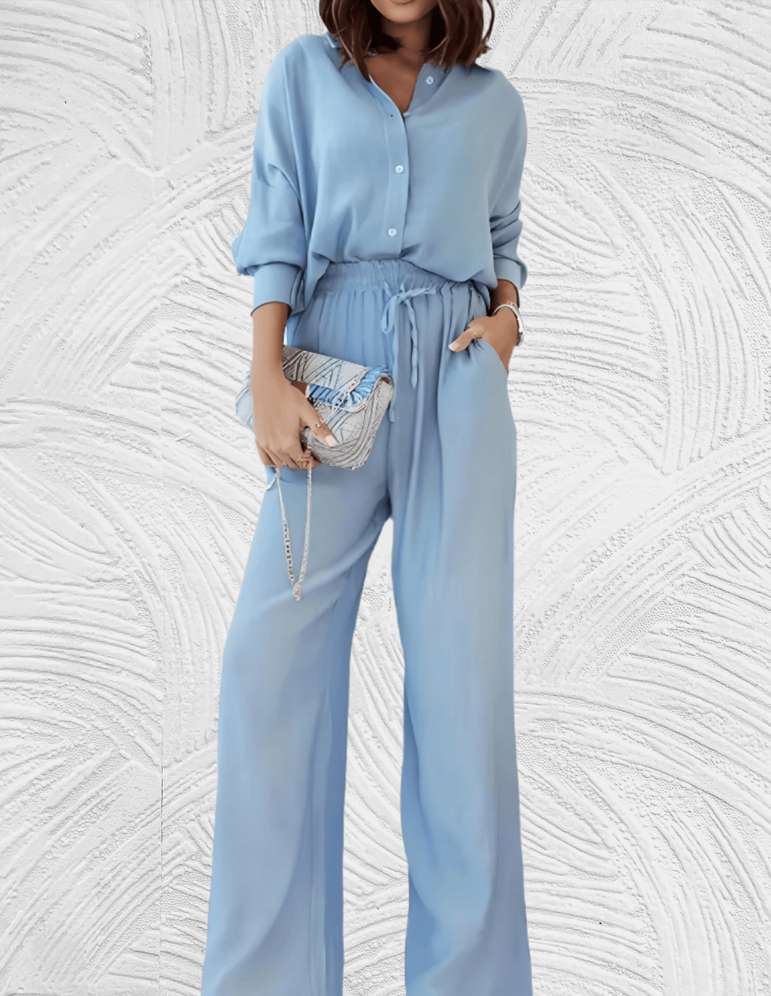 Levoire | Ensemble 2 Pièces, Comprenant Une Chemise Ample Et Un Pantalon Large Ciel bleu