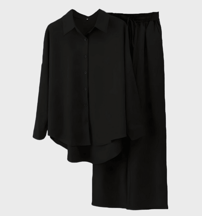 Levoire | Ensemble 2 Pièces, Comprenant Une Chemise Ample Et Un Pantalon Large Noir