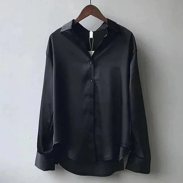 Levoire | Chemise Élégante Pour Femme À Manches Longues Et Patte De Boutonnage Noir