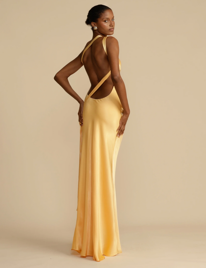 Levoire | Robe De Cocktail Maxi D'Été Élégante À Dos Ouvert