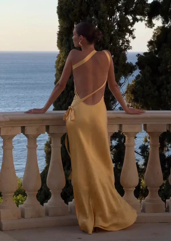 Levoire | Robe De Cocktail Maxi D'Été Élégante À Dos Ouvert