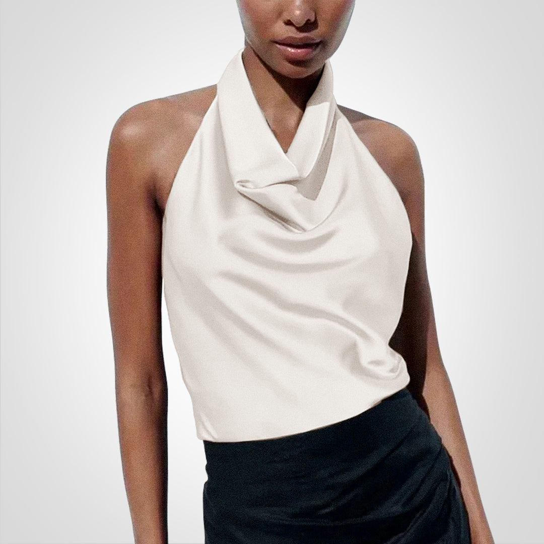 Levoire | Satina Crop Top Col Roulé Blanc