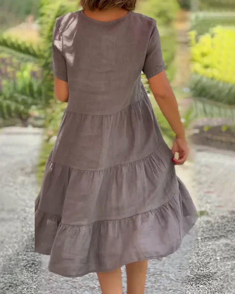 Levoire | Femme Robe Col V De Couleur Unie - Mini