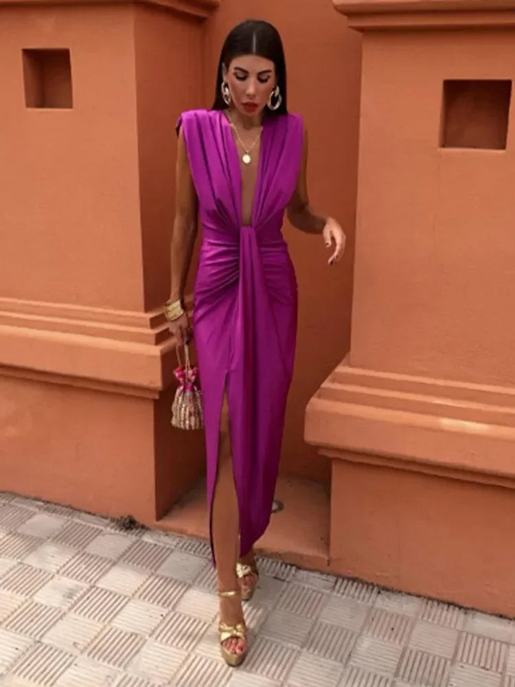 Levoire | Dyp Robe Sans Manches V Profond Tendance Longue