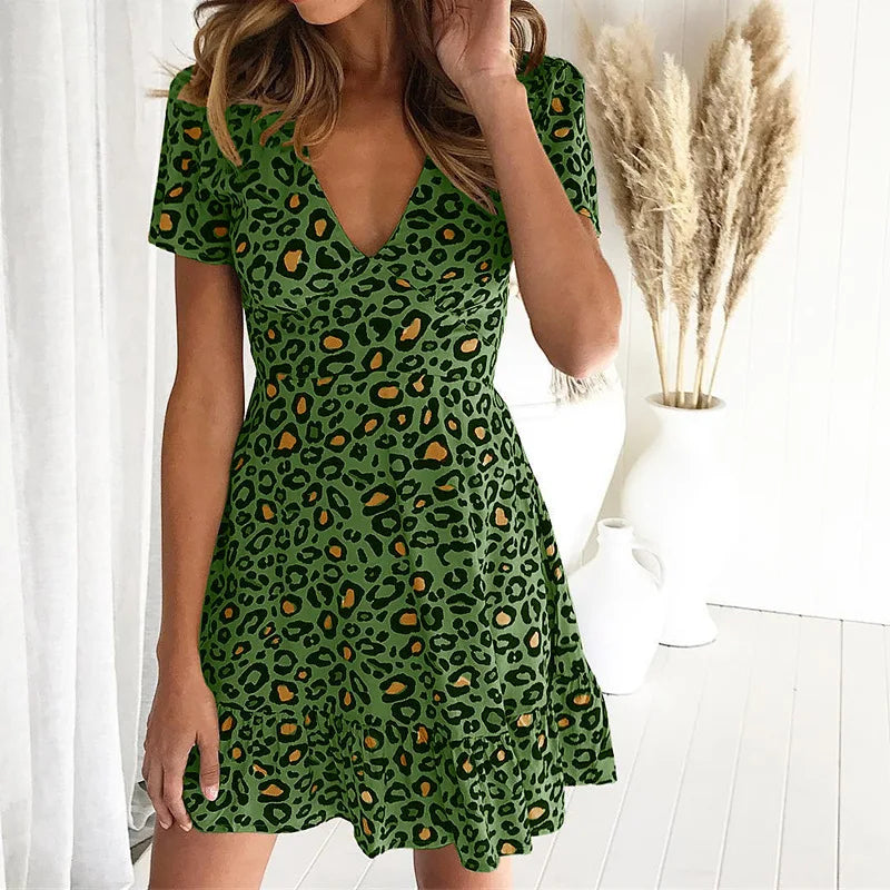 Levoire | Robe D'Été Mini Avec Motif Léopard