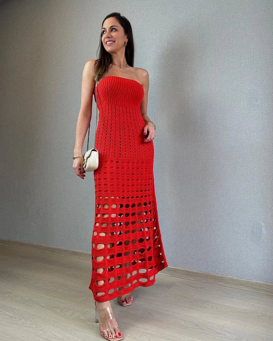 Levoire | Robe Maxi Hult Tricotée Transparente