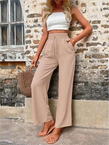 Levoire | Femme Pantalon Taille Haute - L'été Beige