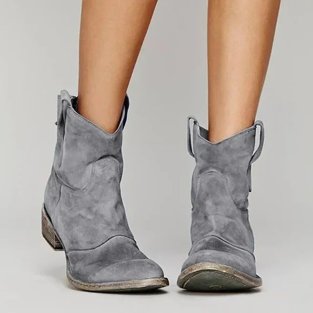 Levoire | Vinage Suede Bottines Cowboy Pour Femmes Gris