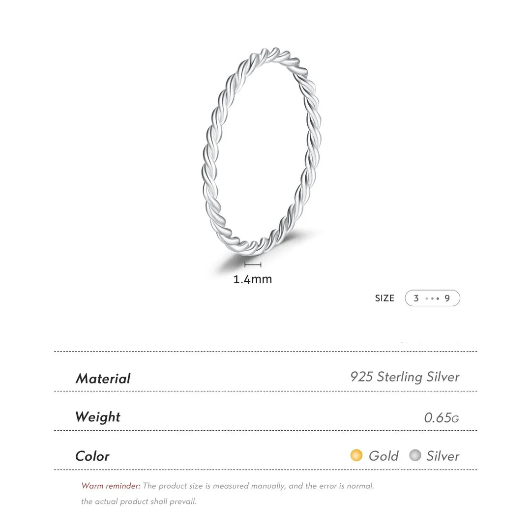 Levoire | Bague Minimaliste Réversible Empilable En Argent Sterling