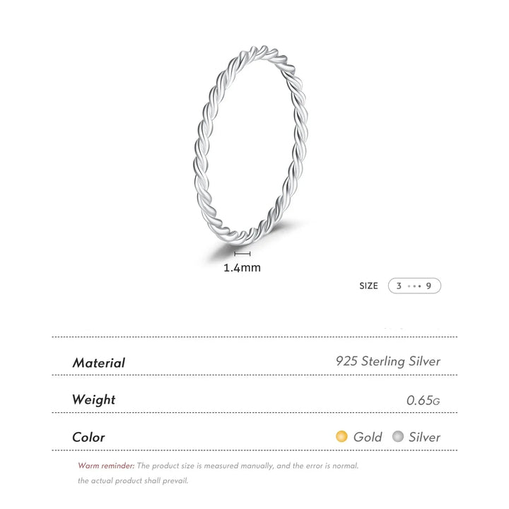 Levoire | Bague Minimaliste Réversible Empilable En Argent Sterling