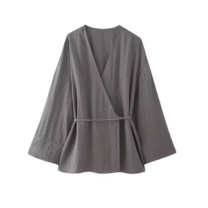 Levoire | Blouse Élégante À Manches Longues Gris