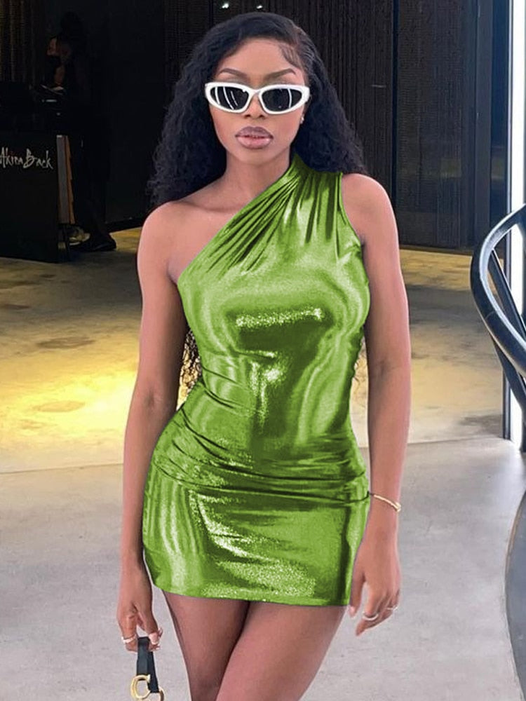 Levoire | Robe À Une Épaule Une Robe Pour Se Démarquer Vert