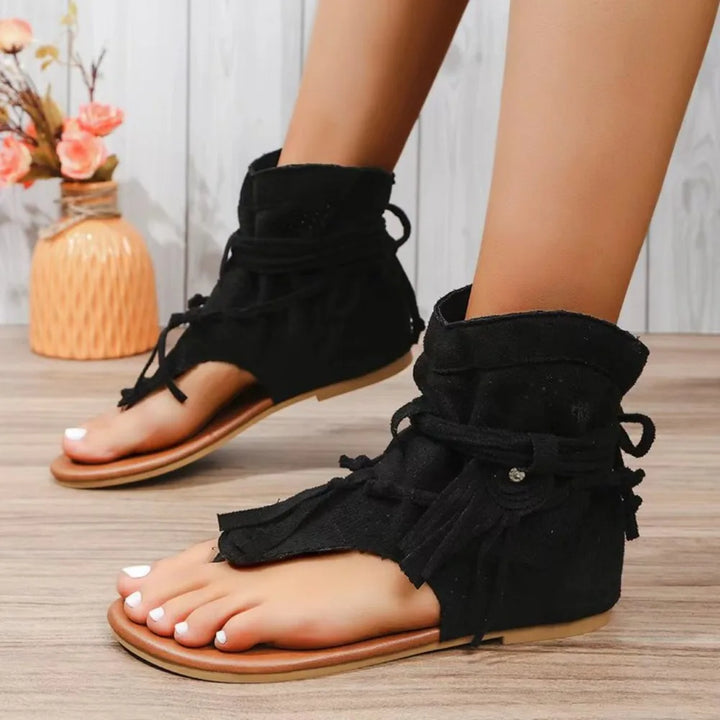 Levoire | Franges Accent Sandales Noir
