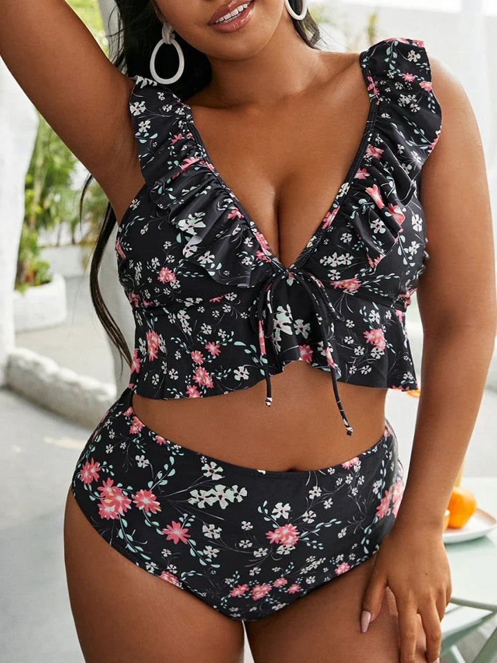 Levoire | Bikini Volant Grande Taille Noir