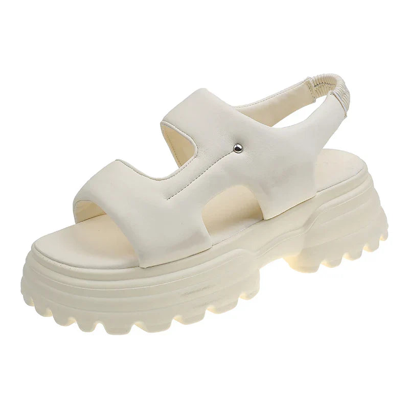 Levoire | Chunky Comfy Strap Ibiza Sandales Beige