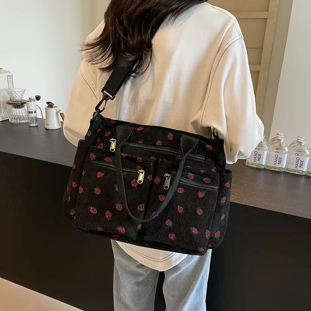 Levoire | Sac À Bandoulière En Corduroy Brodé Pour Femmes