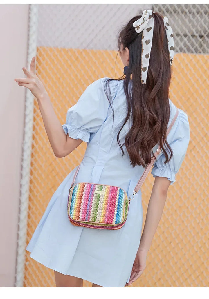 Levoire | Moderne, Estivale, Élégante, Sac À Bandoulière Multicolore Pour Femmes Rot 13*6*20CM