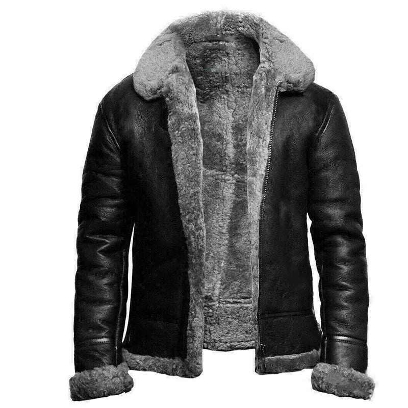 Levoire | Veste D’Hiver En Cuir Élégante Grau