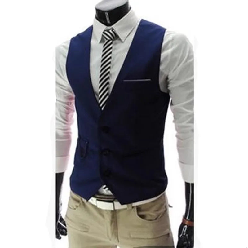 Levoire | Élégant Gilet Sans Manches Pour Hommes Avec Boutons Marine