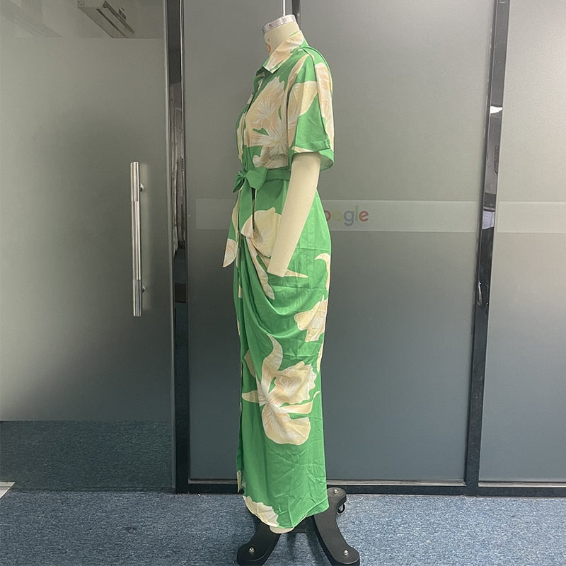 Levoire | Imprimé Flora Robe Longue À Col Court