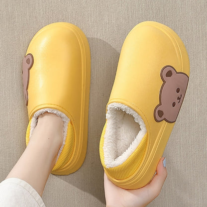 Levoire | Pantoufles En Coton Épaisse Semelle Plate jaune -1 35-36(ajuste 34-35)