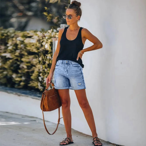 Levoire | Taille Haute Shorts En Denim