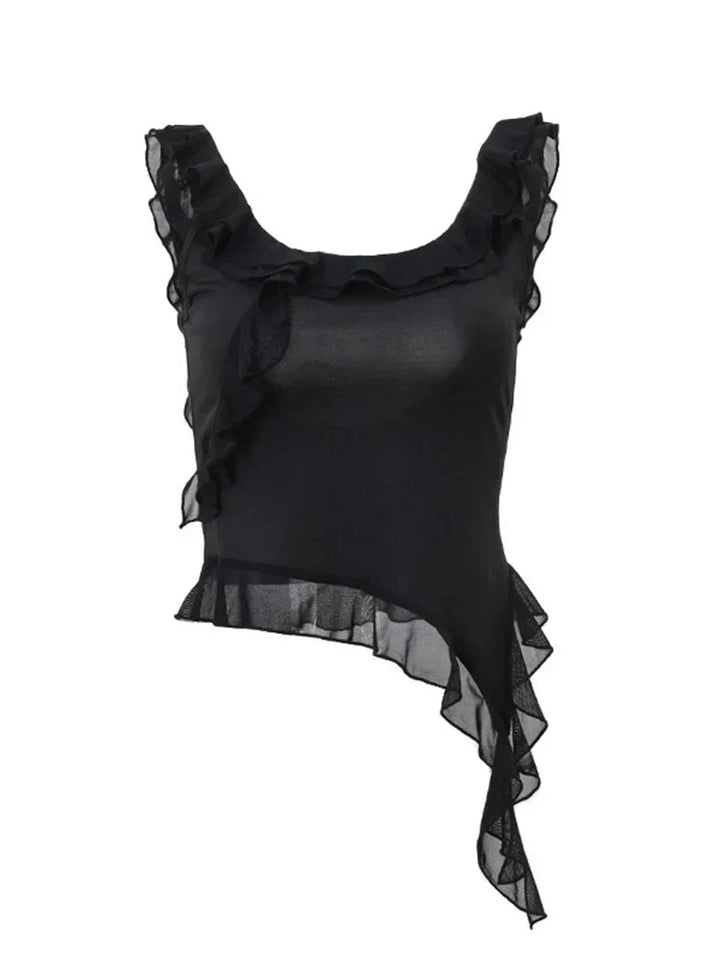 Levoire | Haut Top Noir Chic Avec Fronces