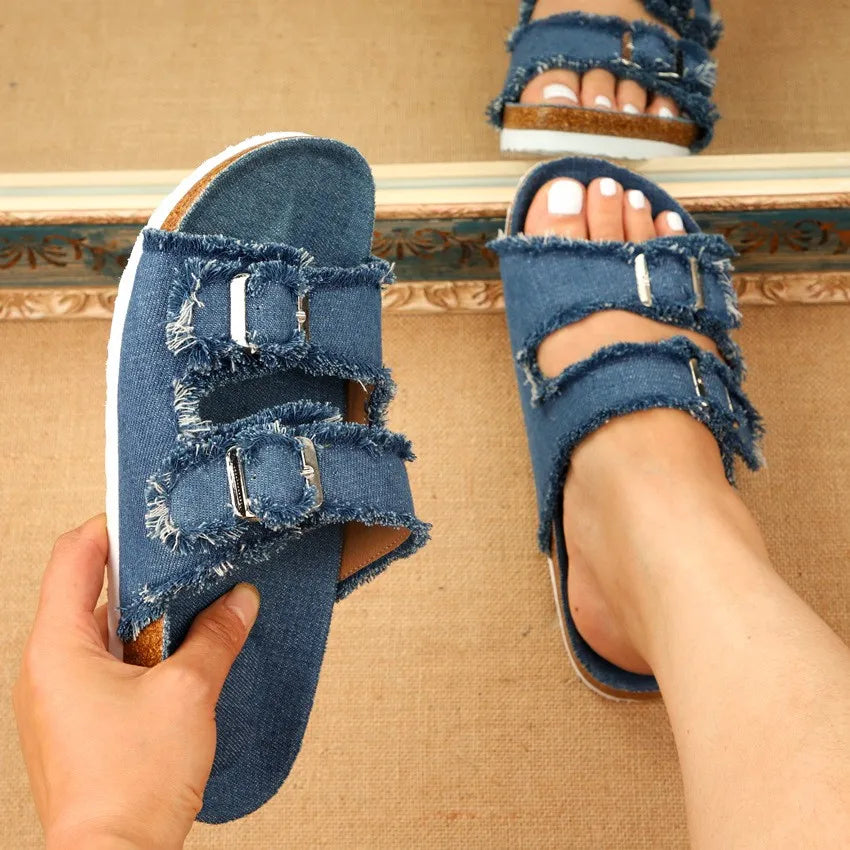 Levoire | Sandales Style Denim Bleu