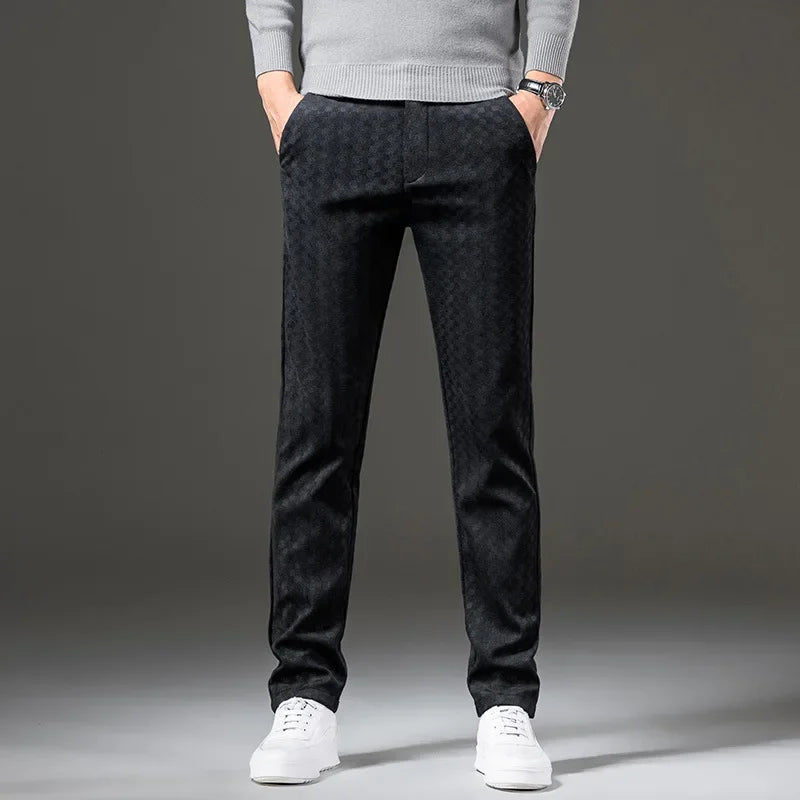 Levoire | Pantalon En Velours Côtelé À Carreaux Noir