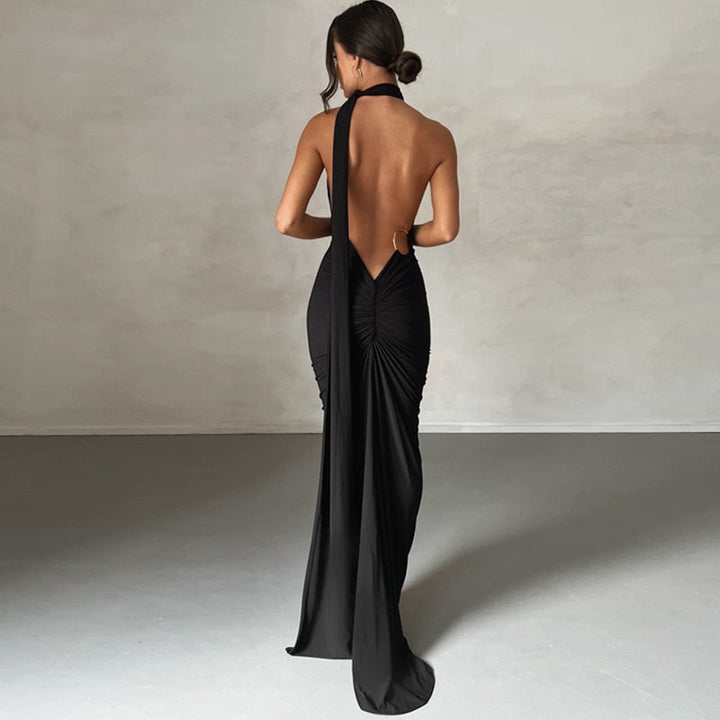 Levoire | Une Épaule Dos Lié Sans Manches Maxi-Vêtements