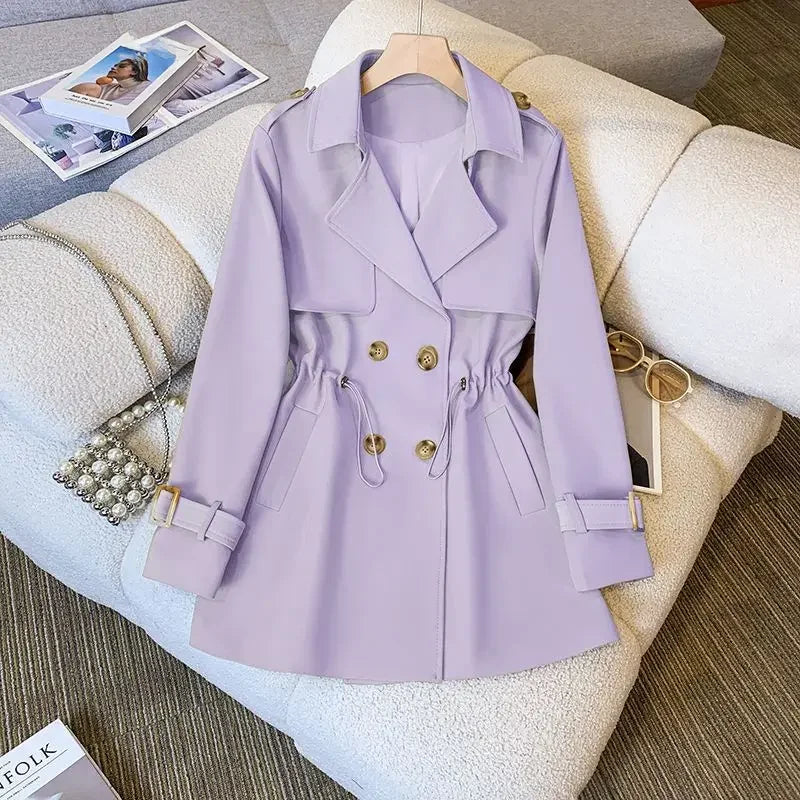 Levoire | Élégant, Trench-Coat Mi-Long Pour Femmes Hell lilas