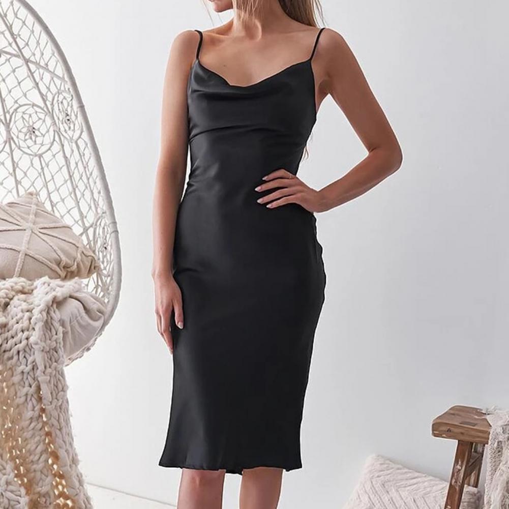 Levoire | Robe Satinée Élégante Pour Femmes Noir