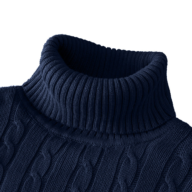 Levoire | Pull À Col Roulé Décontracté Avec Un Joli Motif Bleu marine