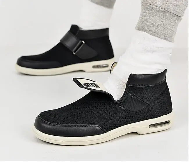Levoire | Confortable Chaussure Large Pour Les Pieds Enflés Avec Fermeture Velcro Pour Hommes