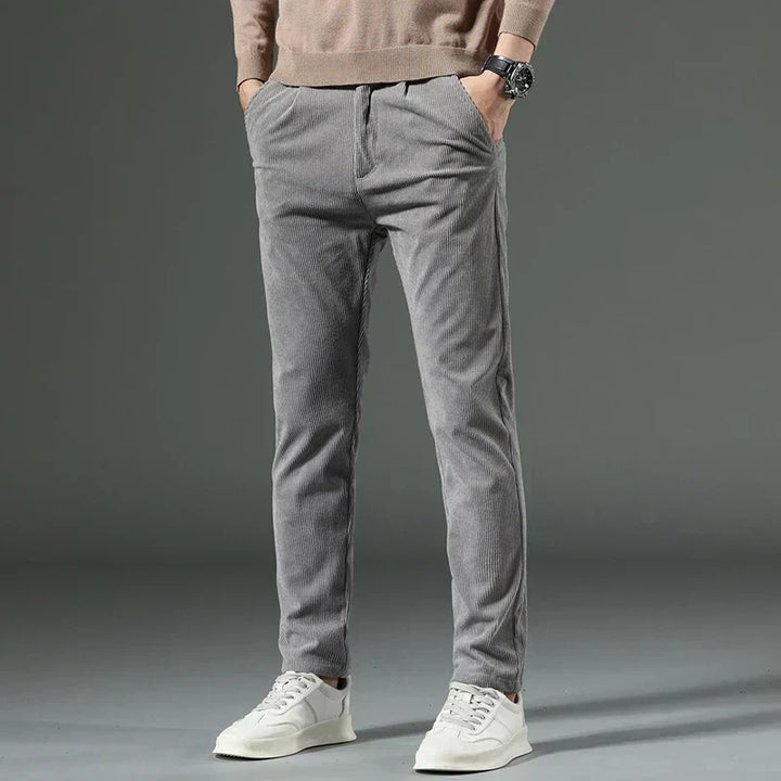 Levoire | Pantalon En Velours Côtelé Élégant Pour Hommes Gris