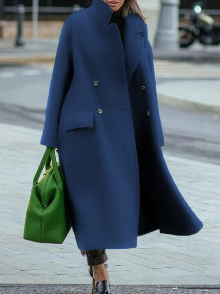 Levoire | Veste Longue Élégante Avec Ceinture Et Manches Stylées Bleu