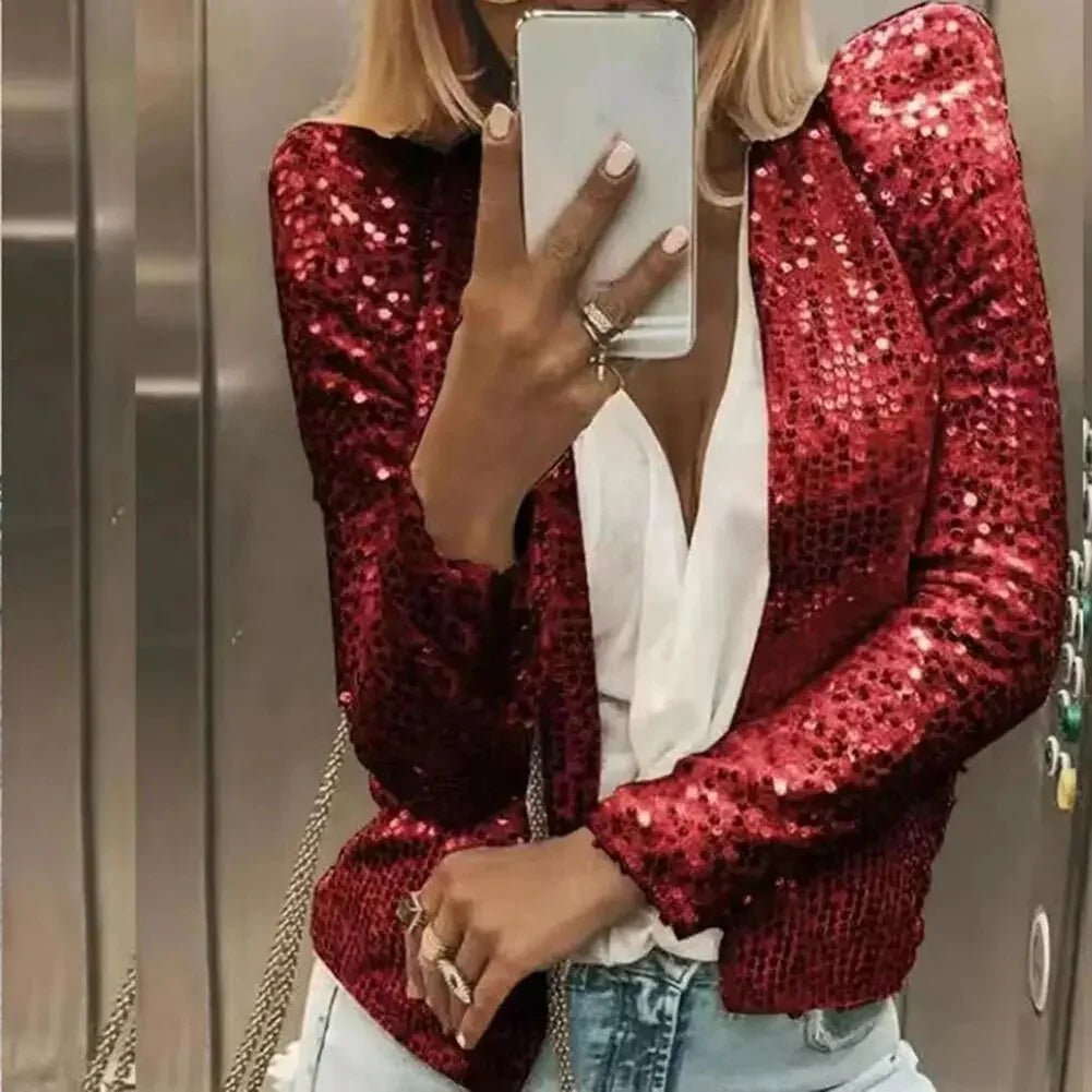 Levoire | Blazer Court Étincelant Rot