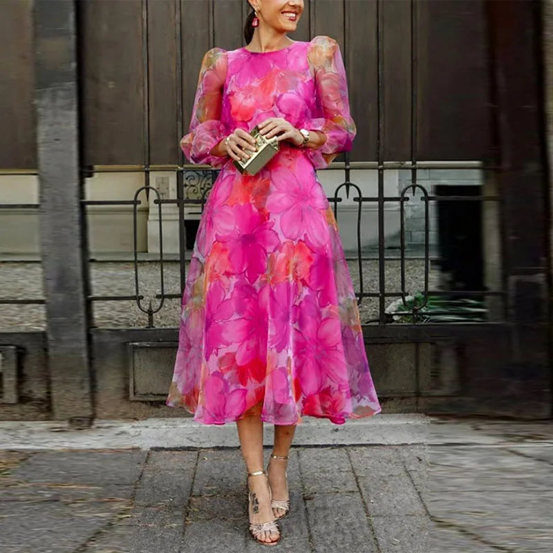 Levoire | Robe À Motif Floral En Couleur Claire Rosa