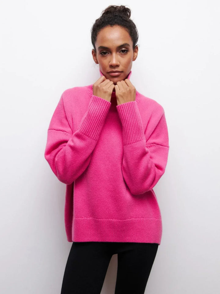 Levoire | Pull À Col Roulé Surdimensionné Fino Rosa (Seulement 8 unités restantes)