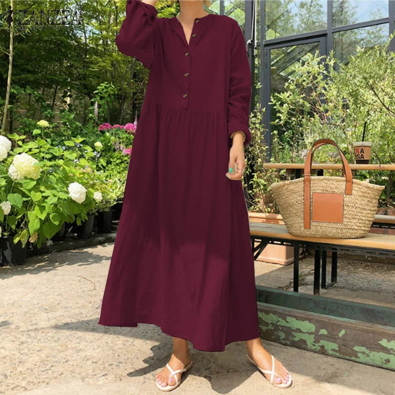 Levoire | Robe Chemise Élégante Avec Une Coupe Aérienne Bordeaux