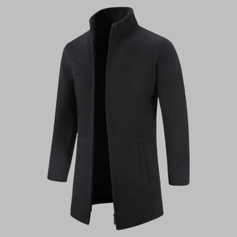 Levoire | Pull En Polaire Long Confortable Avec Zip Pour Hommes Noir