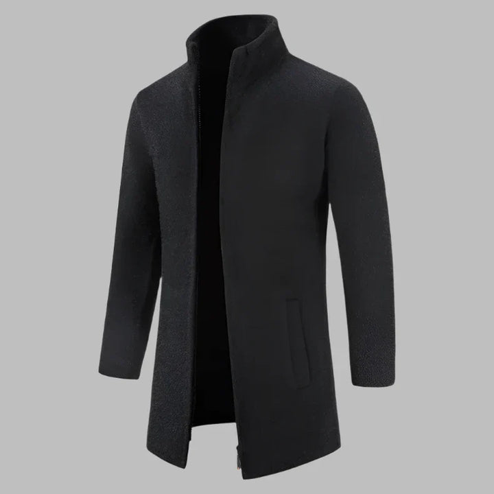Levoire | Pull En Polaire Long Confortable Avec Zip Pour Hommes Noir