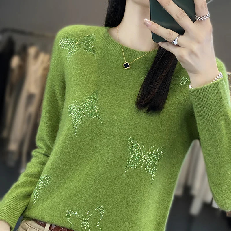 Levoire | Pull Nœud Papillon Avec Imprimé Ludique Vert