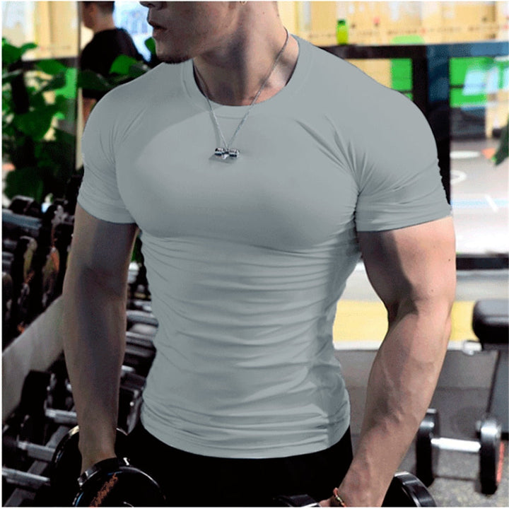 Levoire | T-Shirt De Fitness À Manches Courtes Pour Hommes Élégant Et Confortable Pour L'Entraînement Gris