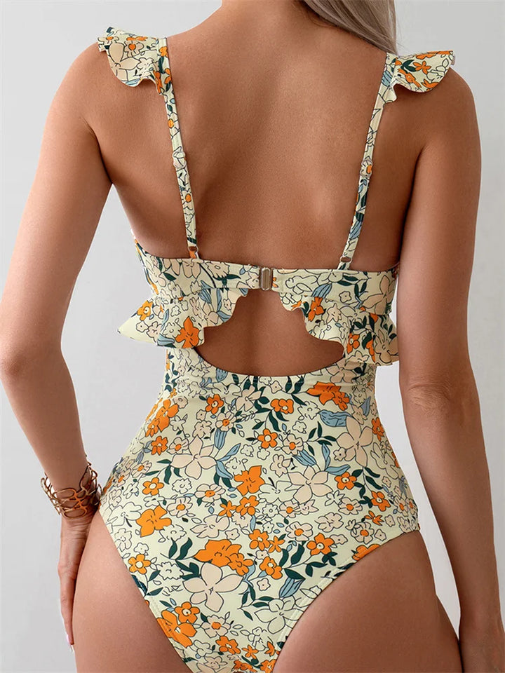 Levoire | Maillot Une-Pièce Fleur Volants
