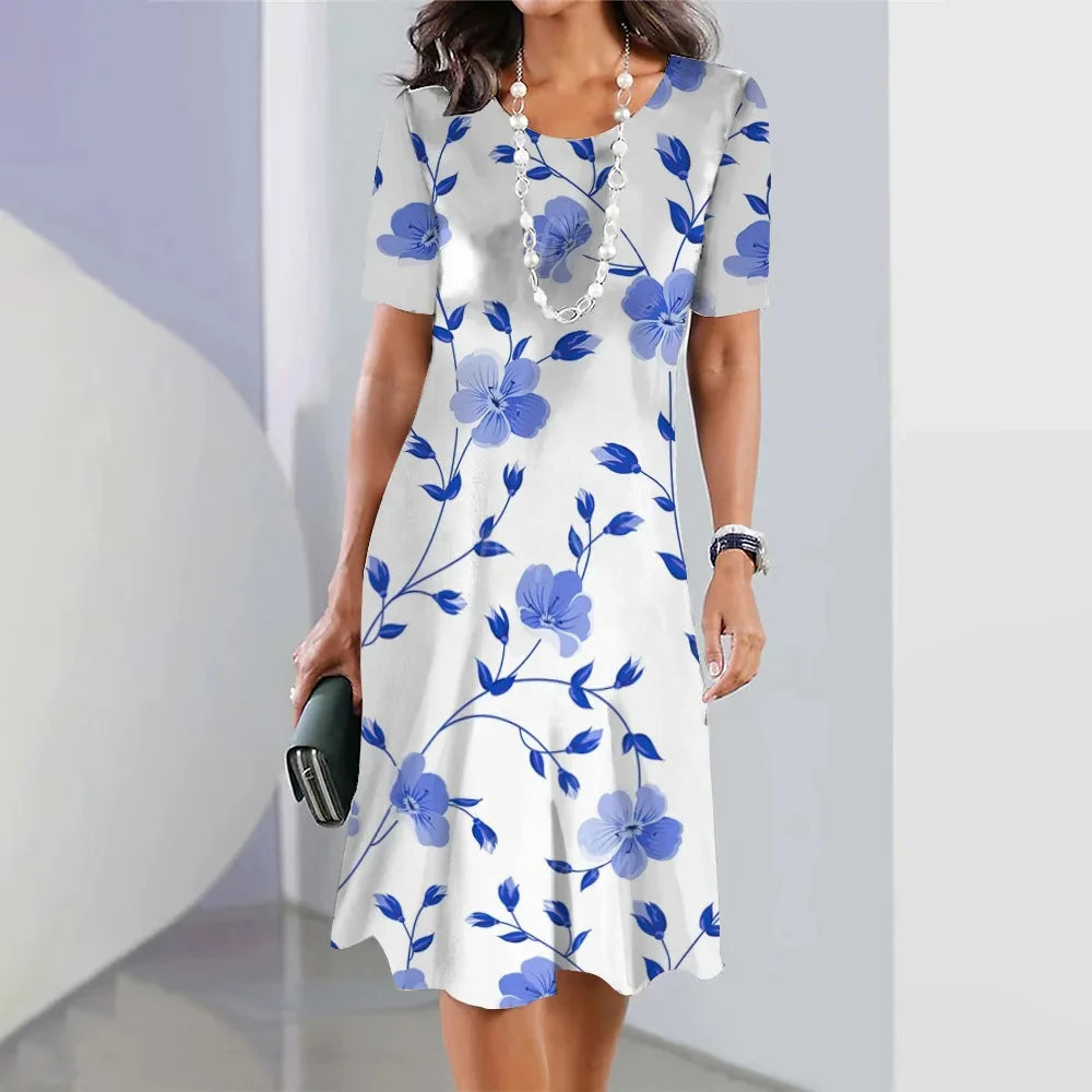 Levoire | Robe Élégante À Fleurs Imprimées Pour Femmes Lilas