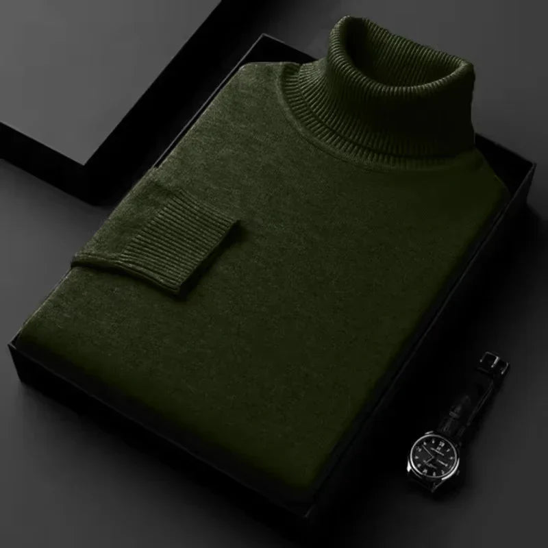 Levoire | Pull À Col Roulé Pour Hommes Vert foncé